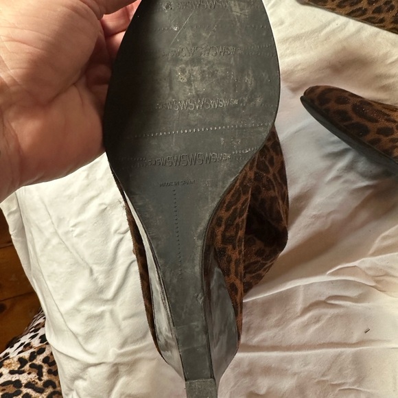 Stuart Weitzman Leopard Print Knee-High Boots in Brown and Black - Picture 5 of 9